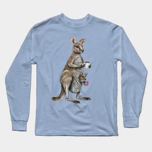 Coffee with Joey - Kangaroo Coffee Long Sleeve T-Shirt